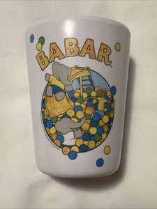 Vintage Babar Elephant Children’s Cup Vandor Plastic 3.5” Tall Collectible