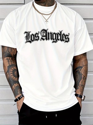 Herren T-Shirt Los Angeles Shirt Rundhals Streetwear Tank Top Hemd Polohemd