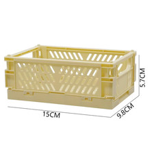 Plastic Foldable Storage Crate Folding Box Basket Stackable Cute Makeup Jeweller
