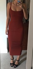 Sold out! Strappy long Dress - Beautiful Rust Copper Brown - Stretchy & bodycon