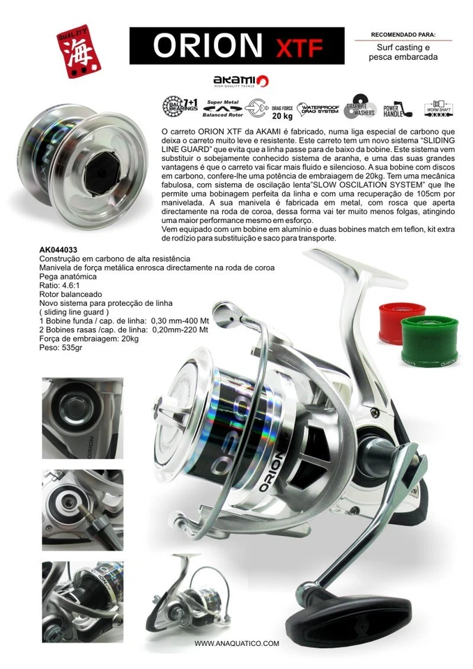 Akami Orion XTF – Mulinello Surfcasting 8+1 cuscinetti corpo leggero - Immagine 4 di 4