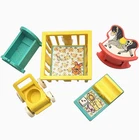 VTG 1972 Fisher Price Doll House Nursery Furniture Playpen Rocking Horse 5pc Set