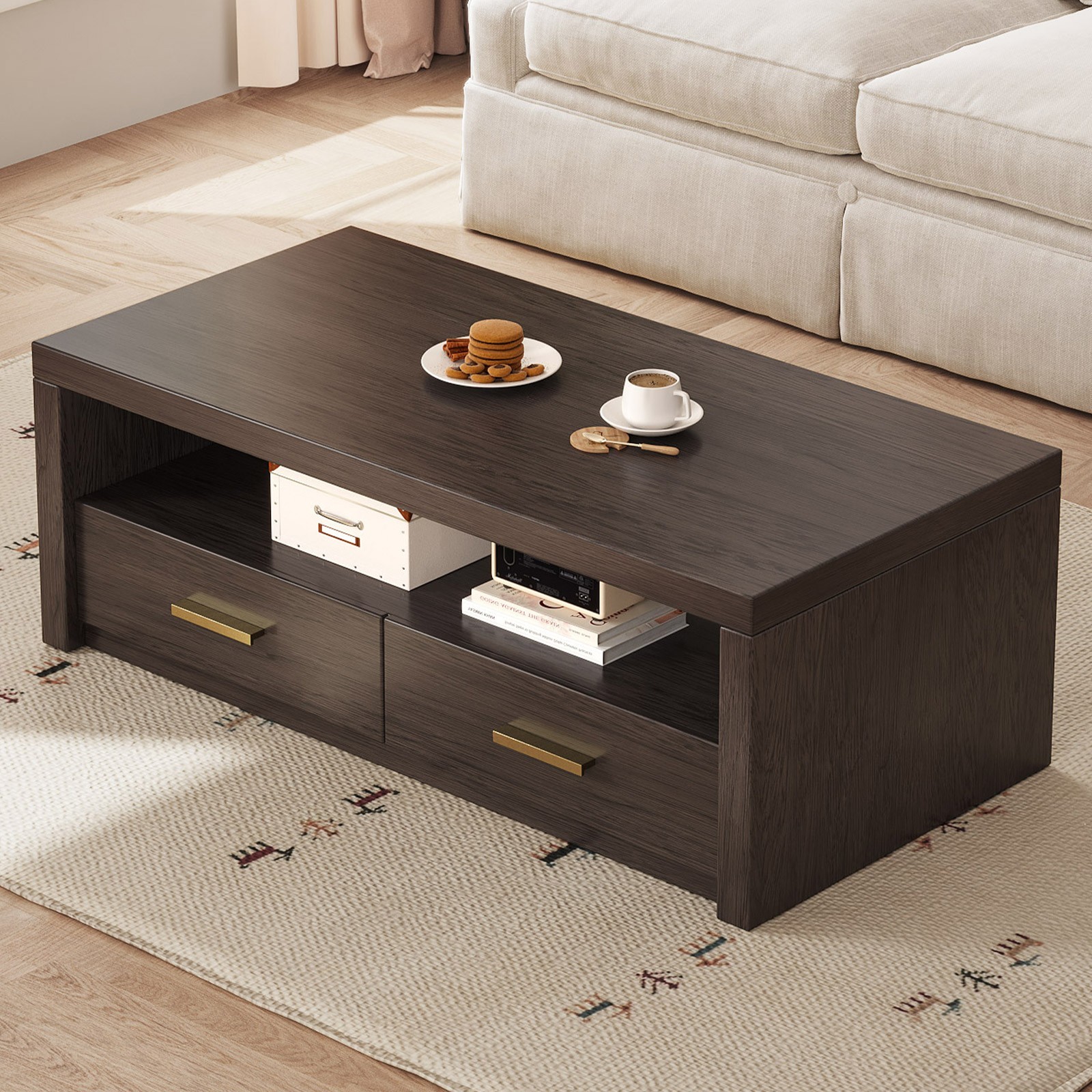 Rectangle Coffee Table with 2 Storage Drawers 47.24