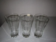 Vintage Breweriana Tall 7" Clear Flared Pilsner Glass Heavy Bottom Set Of 3
