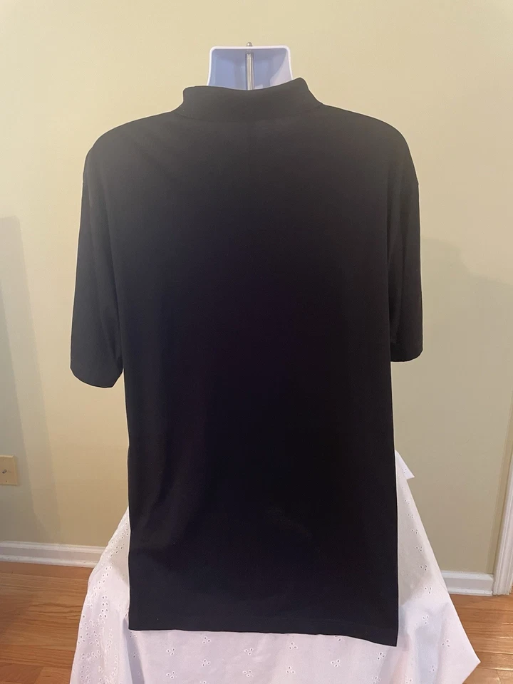 Peter Millar Мужская XL хлопок черный гольф рубашка-поло логотип: ~ Ocean Forest клюшка для гольфа - Изображение 3 из 4