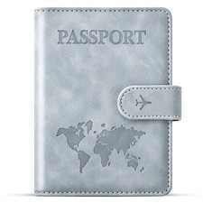 Passport Holder for Travel Essentials, Wallet Cover Case SILVER