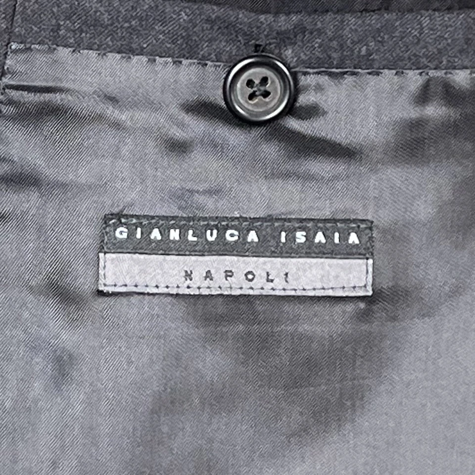 Blazer de lana para hombre Gianluca Isaia Napoli talla US 42 gris carbón Italia 3 botones Foto 4 de 4
