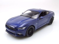Ford Mustang Gt 2015 Blau Metallic Modellauto 1:24 Welly