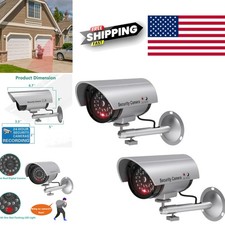 Simulated CCTV Dome Camera Pack of 2 with Wireless Connectivity and Alert Decals