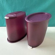 Tupperware Fifo Cereal Keeper Container Dry Food Set Eggplant Purple 7 cup Set 2