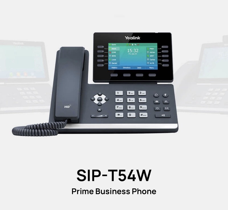 Lot of 9 Yealink SIP-T54W Prime Business Corded Telephone IP Desk Phone, Black