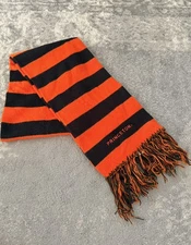 Princeton University Rugby Stripe Scarf 64” Long Made in USA Tigers Orange Black