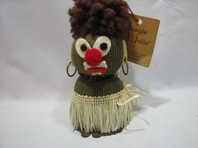Vintage 1960s Stuart Creation Jungle Julie Knit Wit Sock Doll W/ Original Tag