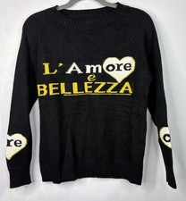 Dolce Gabbana Sweater Black Yellow Wool Love Amore Heart Women’s Italian Belleza