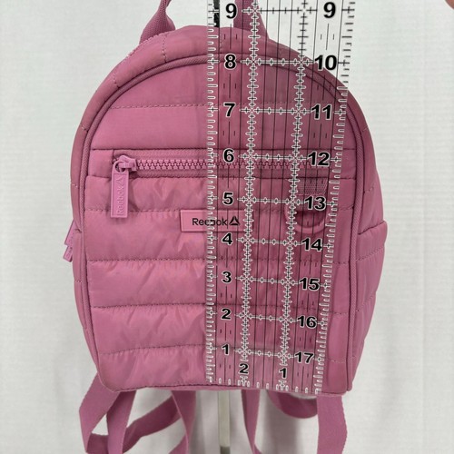 Reebok Luna Quilted Mini Backpack with Coin Pouch Clip On Dusty Pink - Picture 9 of 12