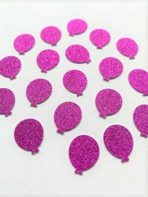 ROSA GLITZERNDE BALLONS KLEINE KARTENHERSTELLUNG BASTELN SAMMELALBUM x 50 