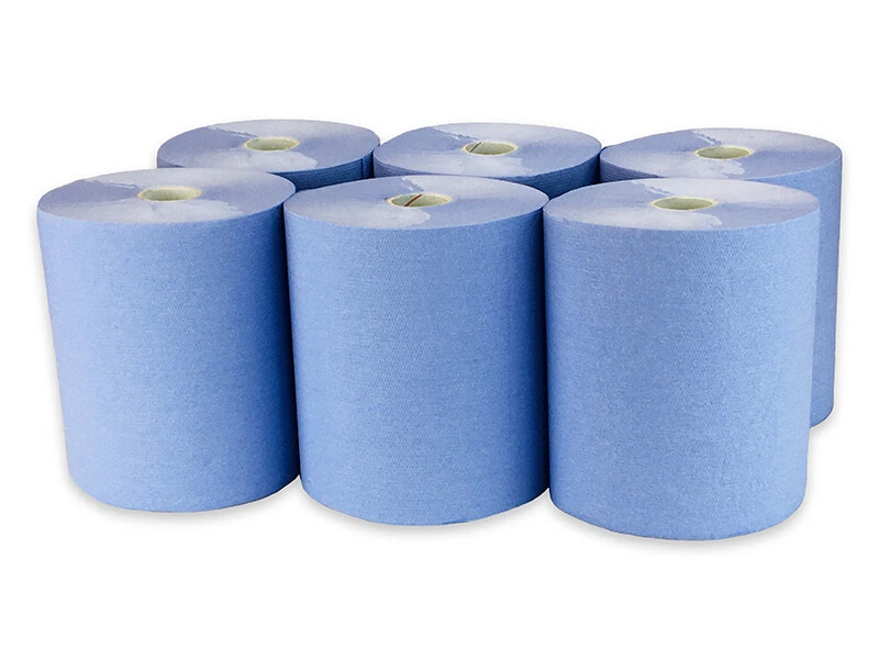 PAPIERANDO 18x Handtuchrollen blau 2-lagig geeignet für Tork H1 Gastro Papierhandtuchrollen
