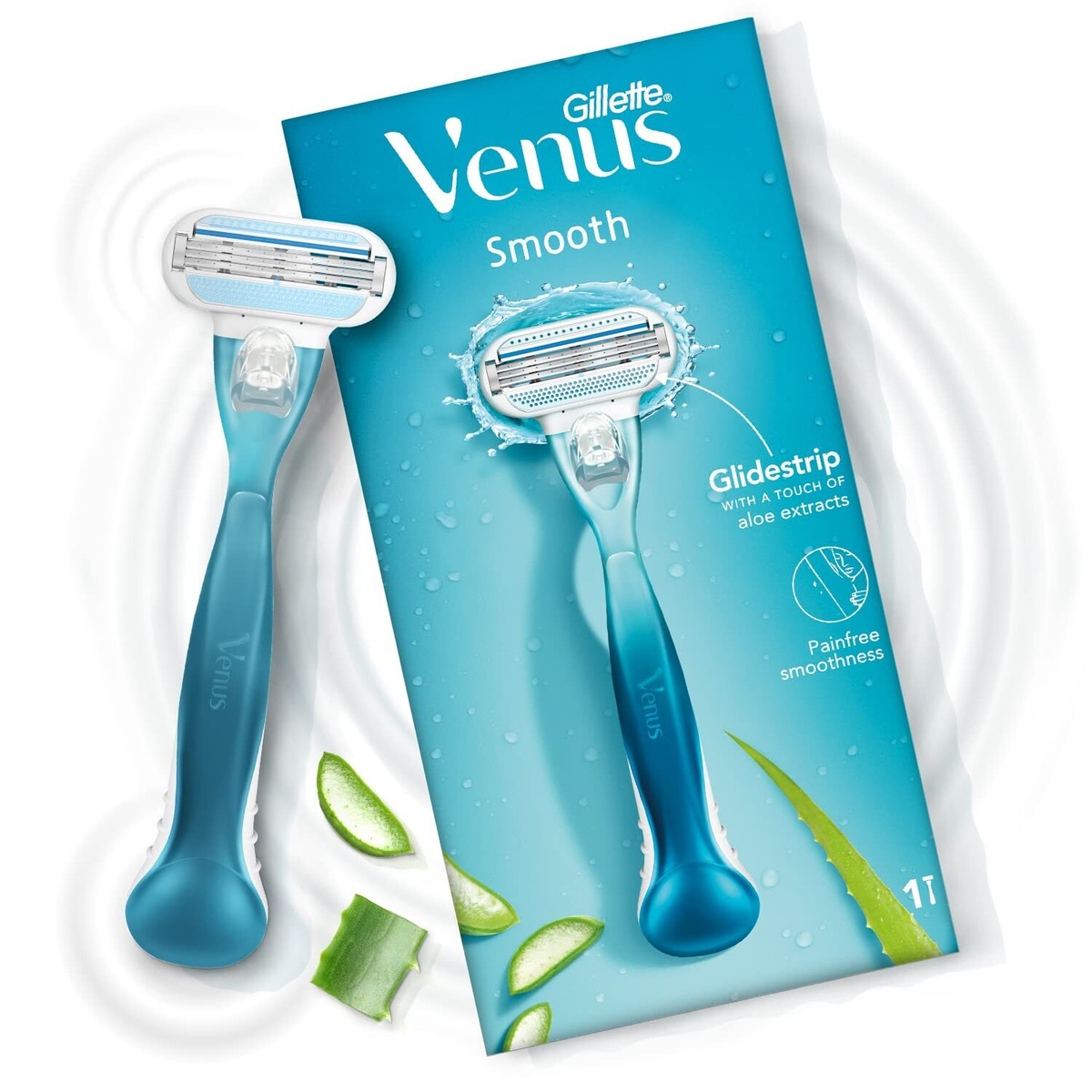 Gillette Venus Hair Removal Razor for Women with Aloe Vera, 1 Pc