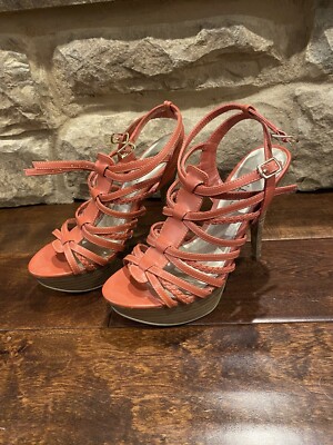 Guess Pink Strappy Sandals High Heels Women's Size