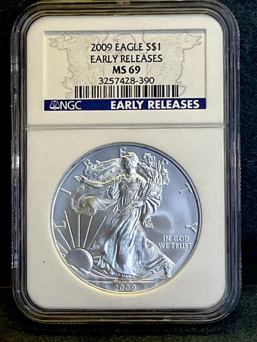2009 American Silver Eagle - NGC MS69 Early Releases Blue Label - Free Ship