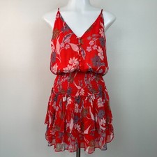 Anthropologie Dolan Portia Dress XS Orange Floral Smocked Mini Women's