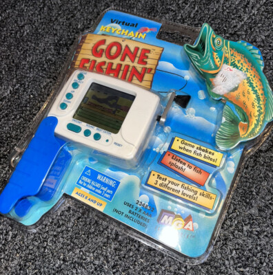 Vintage Gone Fishin  Virtual Keychain Game with Sound & Vibrations 1998 New