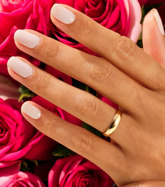 14k Solid Yellow Gold 4mm Classic Dome Wedding Band Dainty Plain Wedding Ring - Image 2 of 4