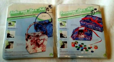 2 Prym-Dritz InnerFuse Box Kits sewing projects-Take-out &Treasure Boxes-NEW