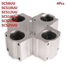 4pcs Linear Motion Ball Bearing SCS8UU-SCS25UU Slide Bushing Bearing Block