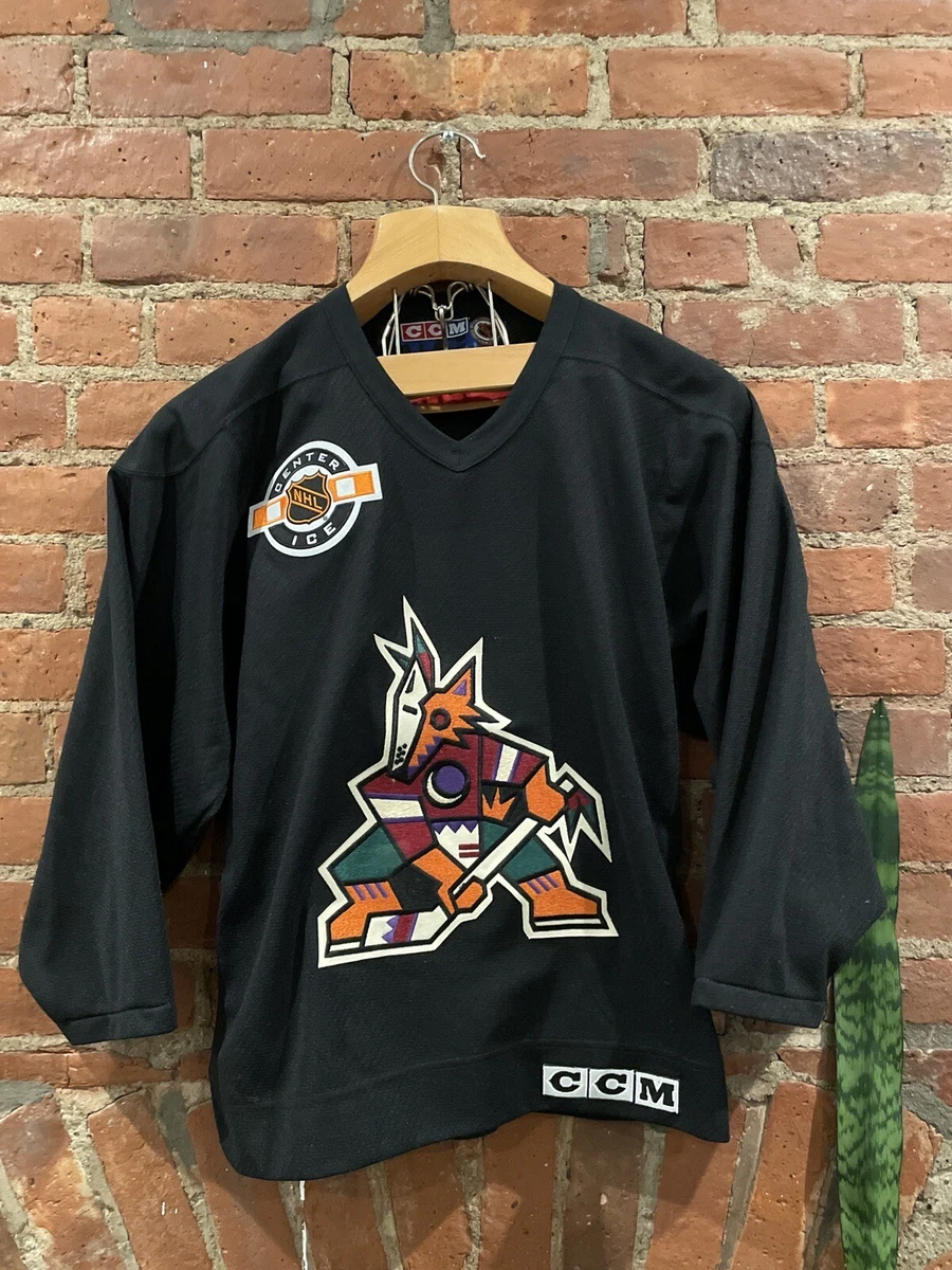 RARE Vintage CCM NHL Arizona Coyotes Center Ice Black Blank Jersey Men s S