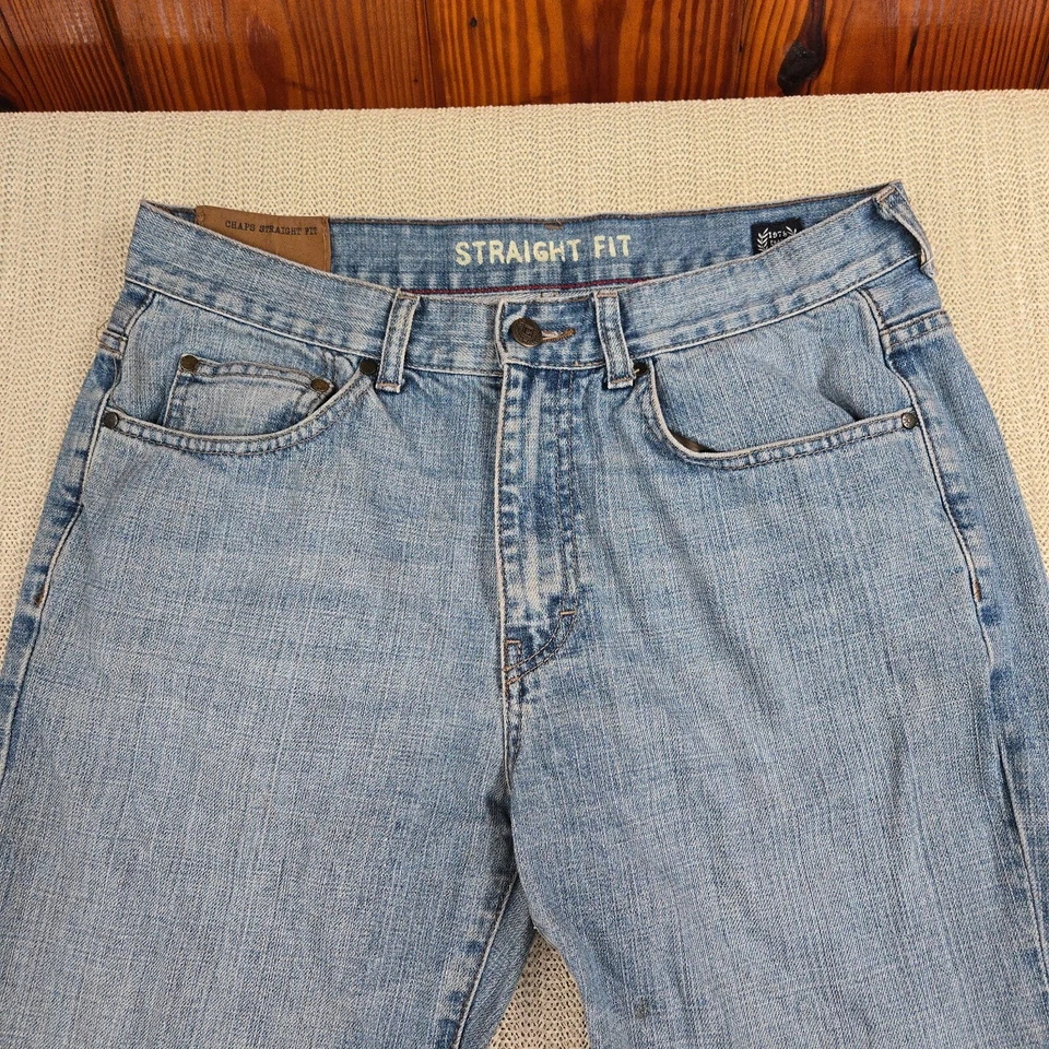 VTG Chaps Ralph Lauren Jeans Mens 32x30 Blue Straight Leg Regular Fit Y2K - Image 3 of 4