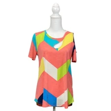 Watermelon Short Sleeve Cold Shoulder Blouse Size S Multi Colored