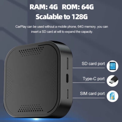 Carplay AI Box Wireless Android Auto Adapter For Jeep Lexus DS Android 9 4+64GB