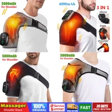 Electric Heated Vibration Shoulder Joint Brace Therapy Knee Massager Pain Relief