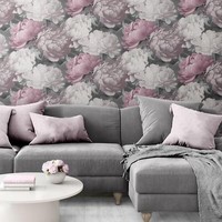 Muriva Doretta Blumen Tapete Floral Vinyl Pink Texturiert 213301