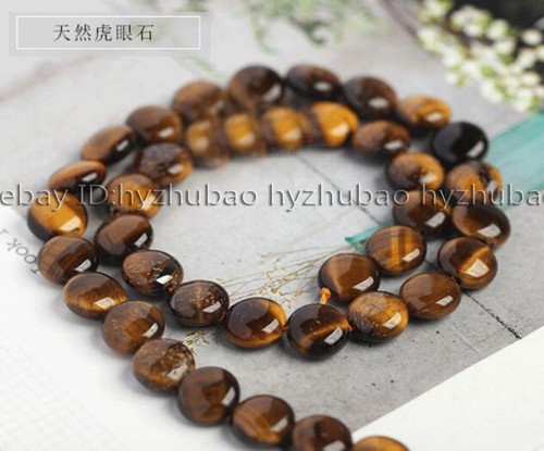 10/12/14/16mm Coin Quartz/Tiger's eye/Unakite/Crystal Gemstones Loose Beads 15" - Picture 8 of 53