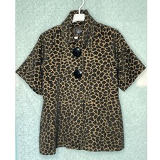 Luii Anthropologie Giraffe Print Mod Swing Coat Oversized Button Size Small