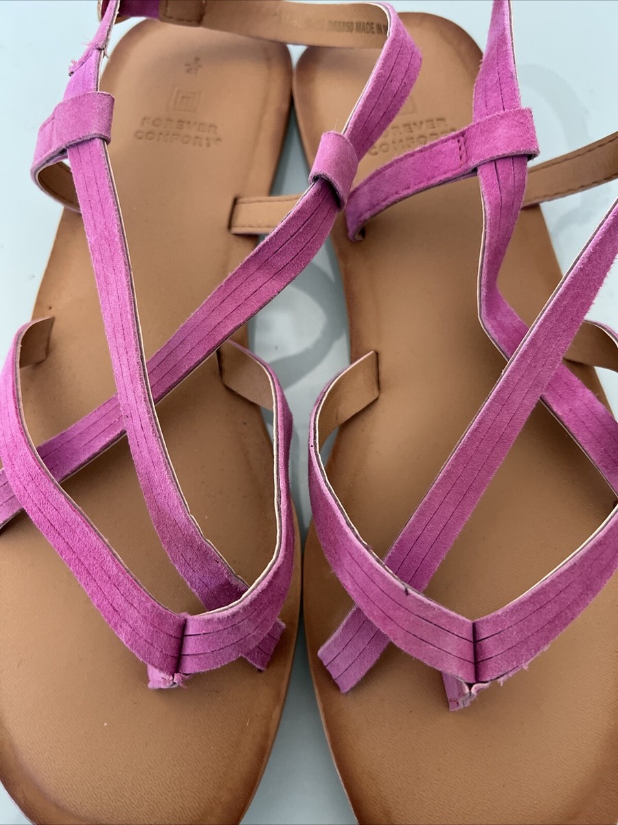 Next Size 7 - Forever Comfort Leather Sandals - Pink - New | eBay UK