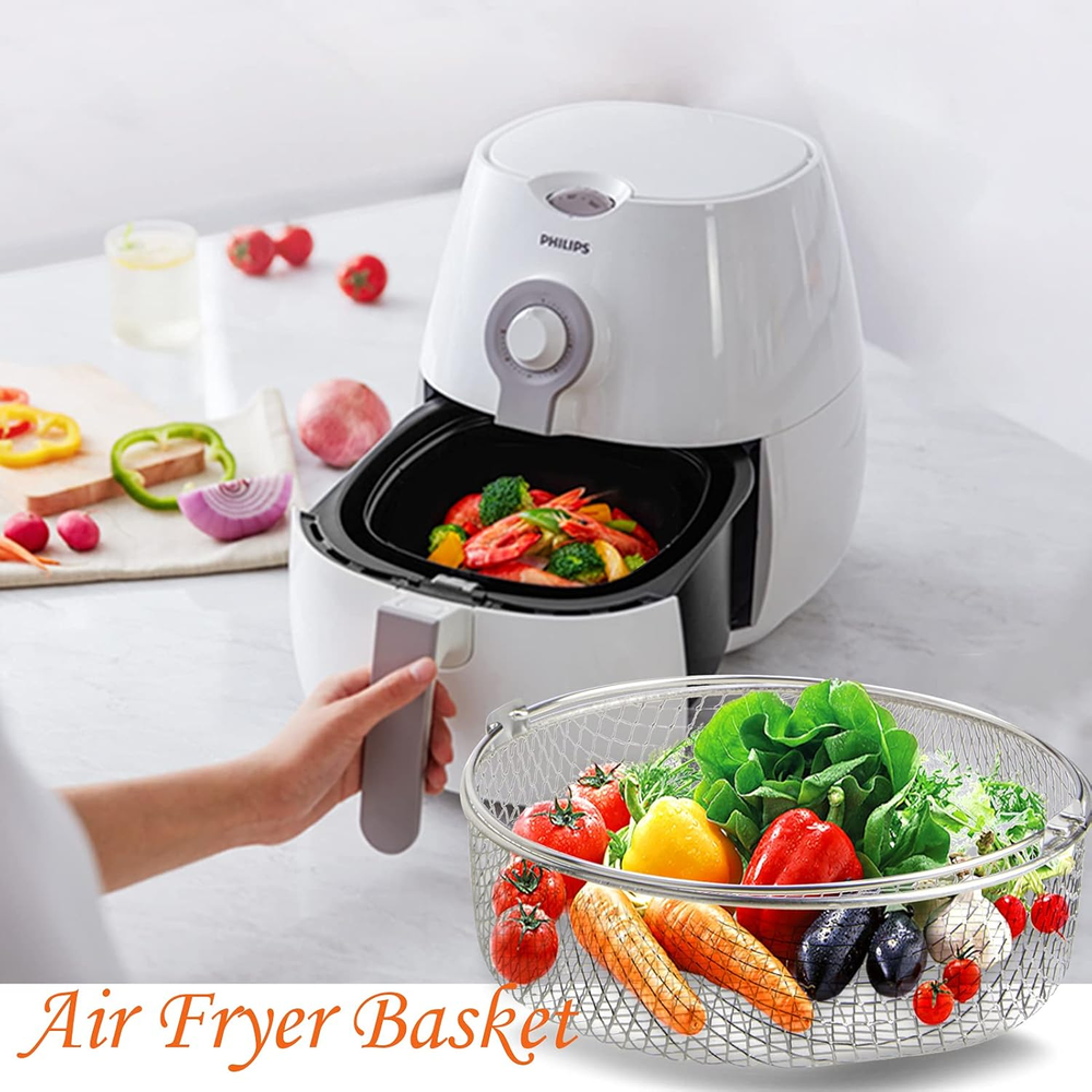 Air Fryer Basket, Steamer Basket for Instant Pot, 304 Stainless Steel Mesh Baske