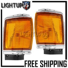 Left Right Pair Chrome Park Signal Lights For 1987-1988 Toyota Pickup 2wd