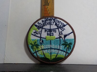 Vintage US NAVY PATCH:  US NAVAL STATION ROOSEVELT ROADS Puerto Rico Crossroads