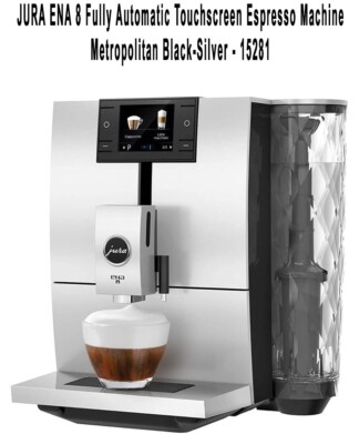 JURA ENA8 Fully Automatic Touchscreen Espresso Machine Metropolitan Black-Silver