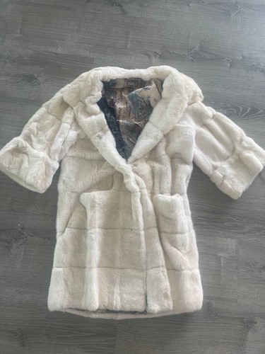 White fur coat mink Simonetta Ravizza size M price $999
