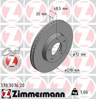 2X Zimmermann 370.3076.20 Bremsscheibe FüR Mazda