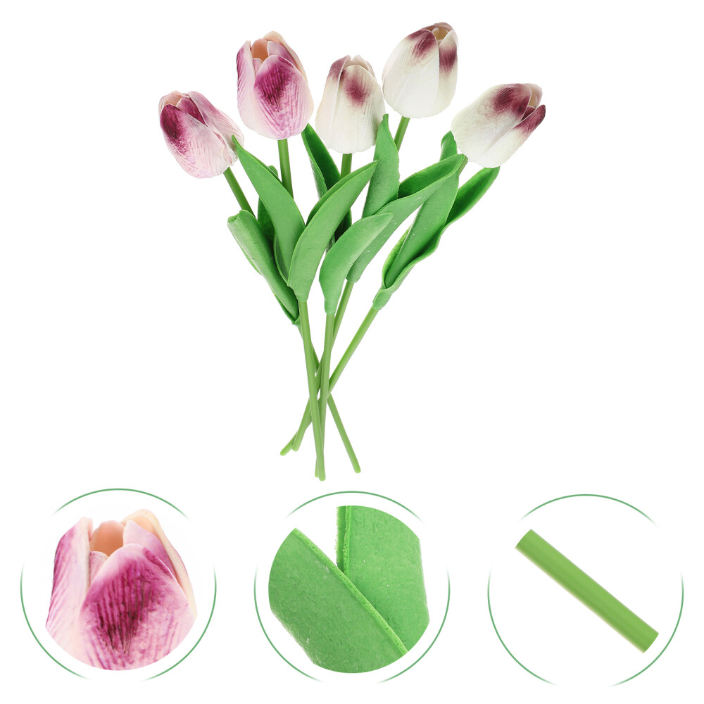 5Pcs Fake Tulips Decorative Forsythia Branches Real Touch Flowers eBay