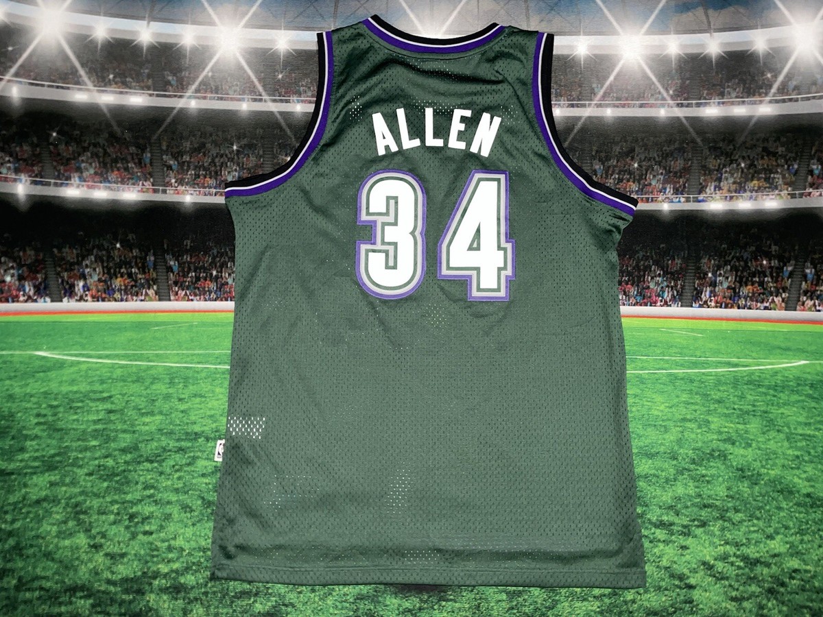 希少 公式 adidas NBA BUCKS レイアレン ユニフォーム 34番 Adidas RAY ALLEN No. 34 MILWAUKEE BUCKS (Size LG) Basketball