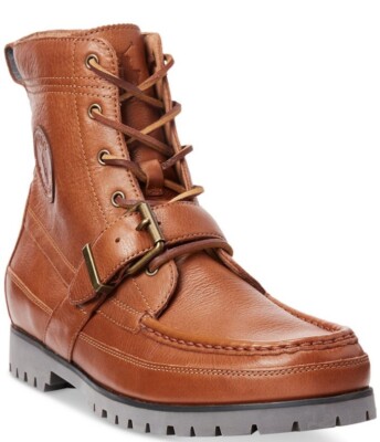Men's Polo Ralph Lauren Ranger Tumbled Leather Boot Tan Size 11