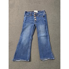Abercrombie Kids Girls 5/6 Short High-Rise Flare Jeans Demin Stretch Pull-On EUC