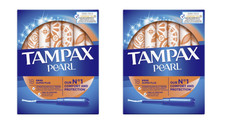 Image of 36 Tampax Pearl Tampons with Plastic Applicator Super Plus Absorbency Unscented