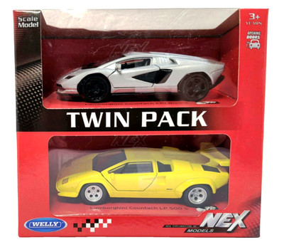 LAMBORGHINI COUNTACH LP500 S & LPI 800-4   Welly NEX Diecast Pullback Car 1:38